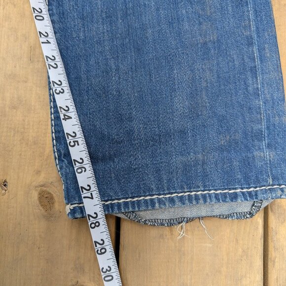 True Religion Men's Blue Distressed Straight Leg Jeans - Size 34 - Made in USA - Picture 6 of 7